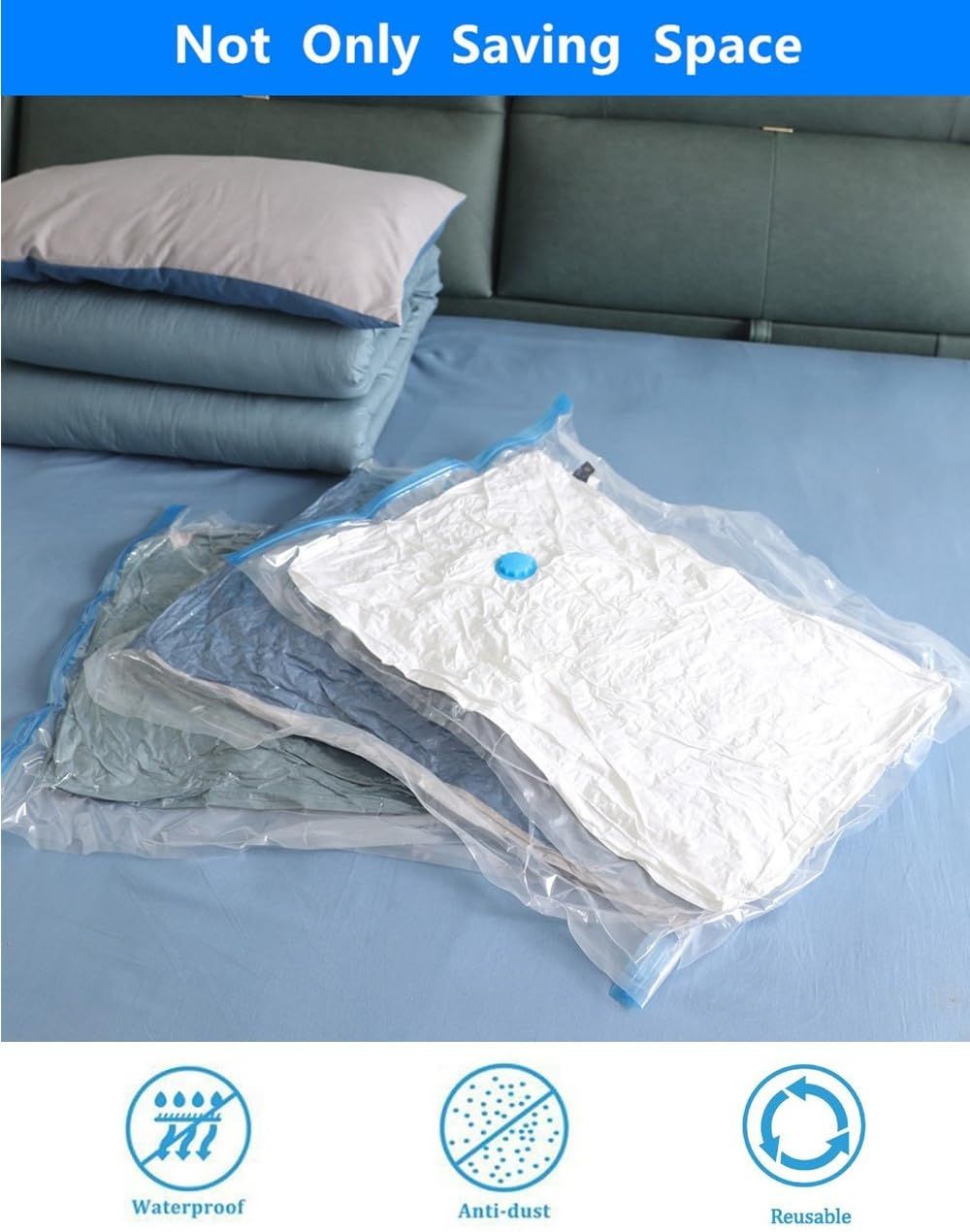 2 pcs Vacuum Storage Bags Space Saver Bags Vacuum Seal Bags Compression Bags view 2