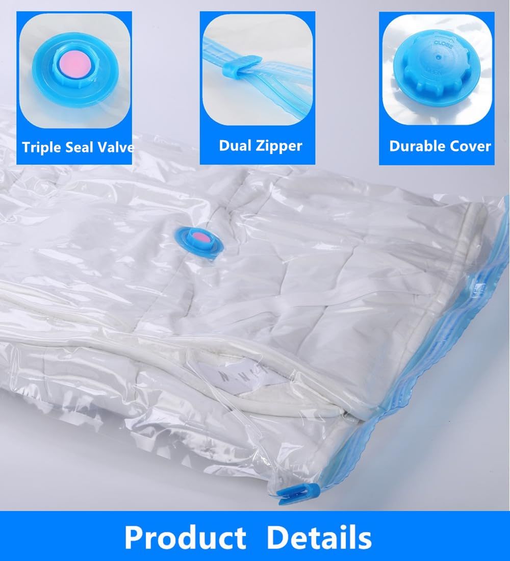 2 pcs Vacuum Storage Bags Space Saver Bags Vacuum Seal Bags Compression Bags view 5