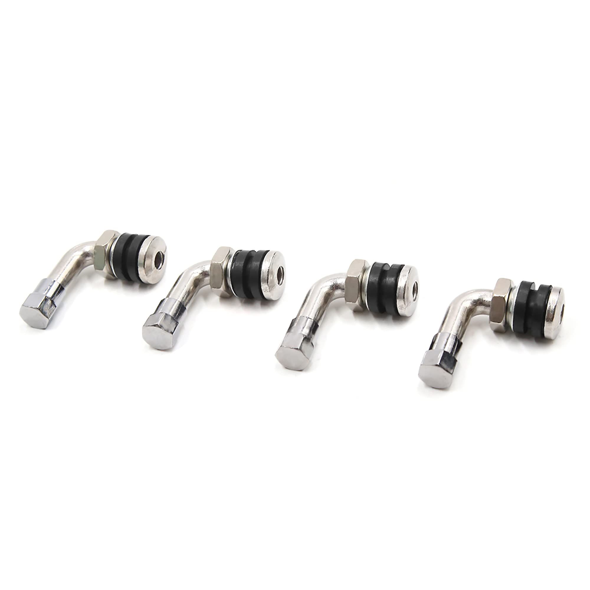 4Pcs Tyre Valve Stem, 90 Degree Angled Bolt-in Valve Stems for Car Motorcycle view 2