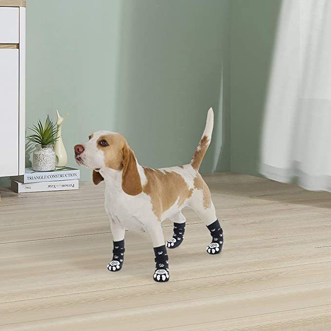 4pcs Non Slip Dog Socks for Licking with Grippers view 2