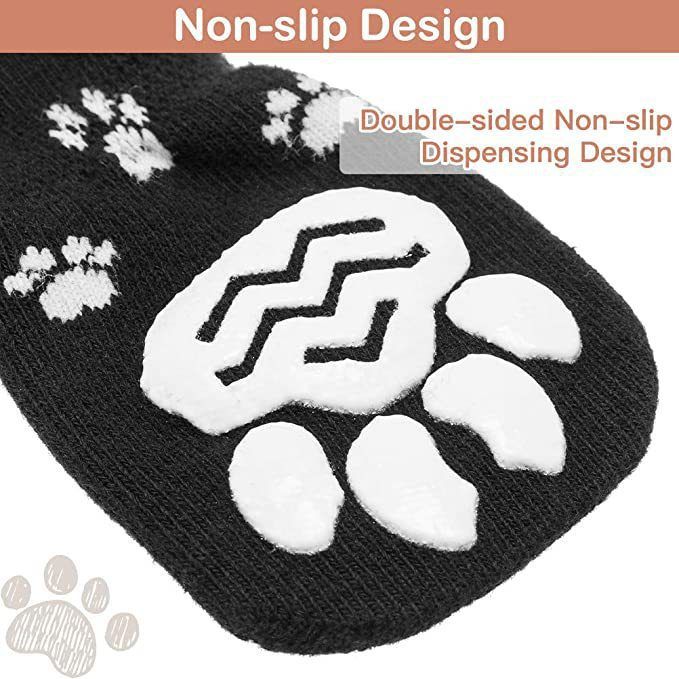 4pcs Non Slip Dog Socks for Licking with Grippers view 3