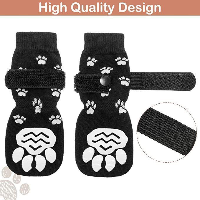4pcs Non Slip Dog Socks for Licking with Grippers view 5
