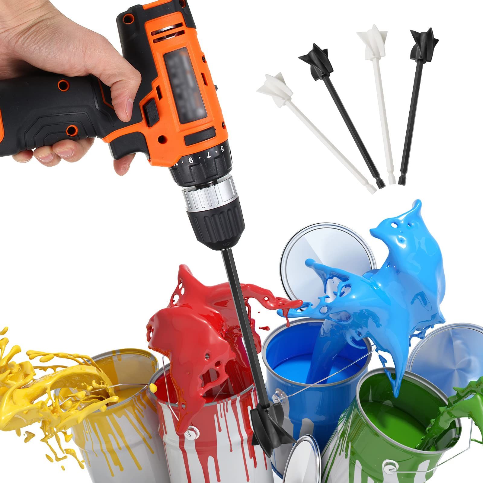 4 Pcs Epoxy Mixer Attachment for Drill to Mix Epoxy Resin Paint Ceramic Glaze view 5