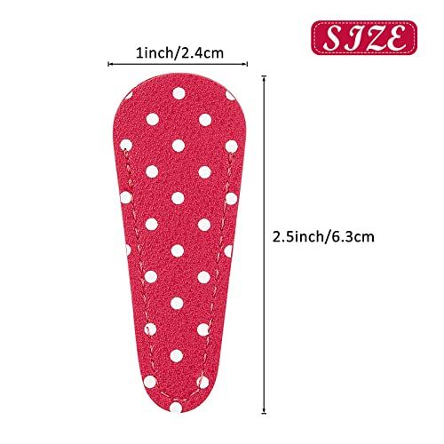 6 Pieces Embroidery Scissors Sheath Polka Dot Scissors Protective Cover view 2