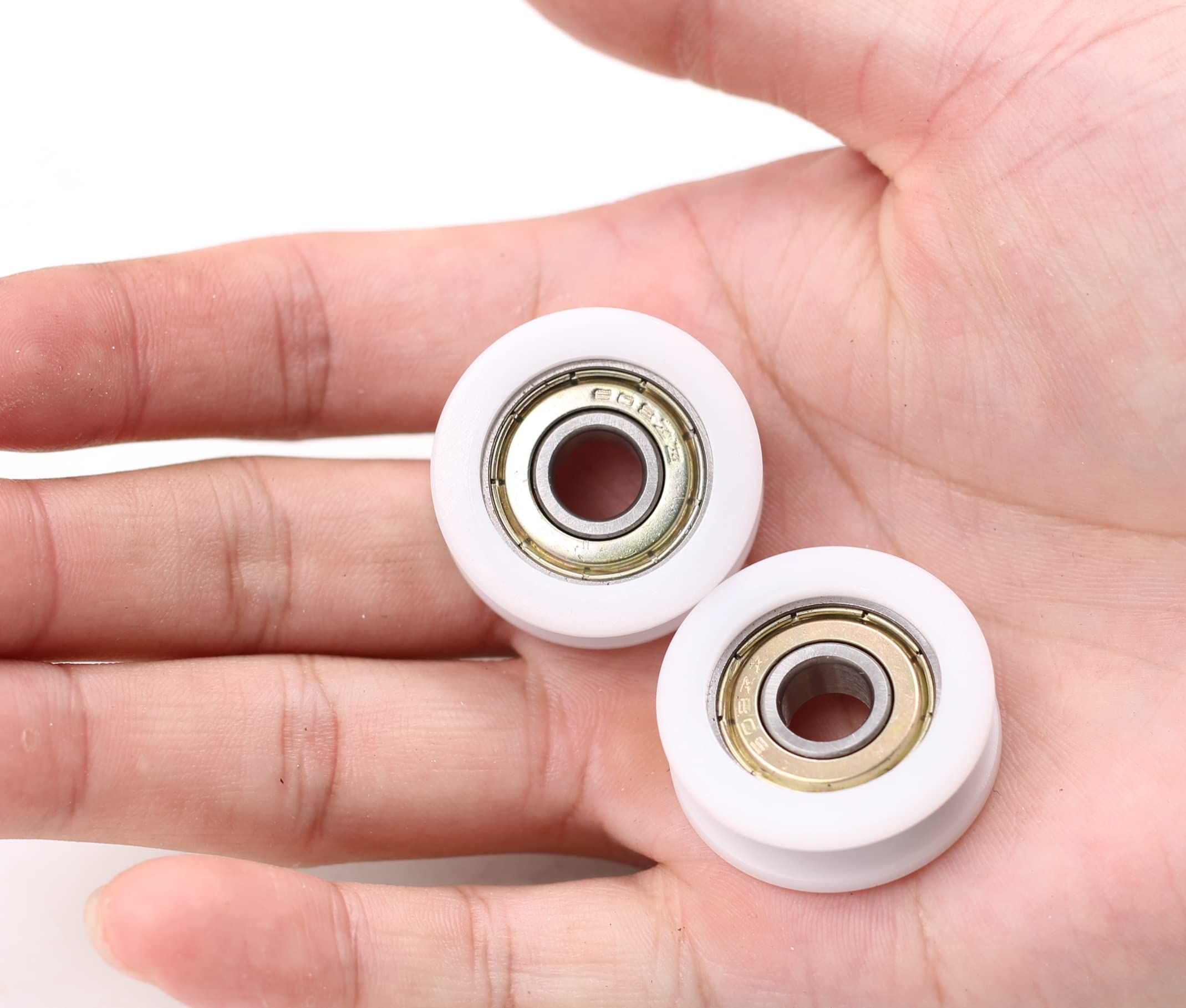 4PCS Nylon Round Plasic Pulley U Groove Track Roller Bearing Pulleys Wheel view 4