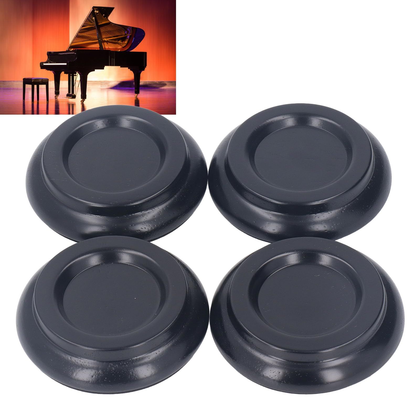4PCS Beechwood Piano Caster Cups view 4