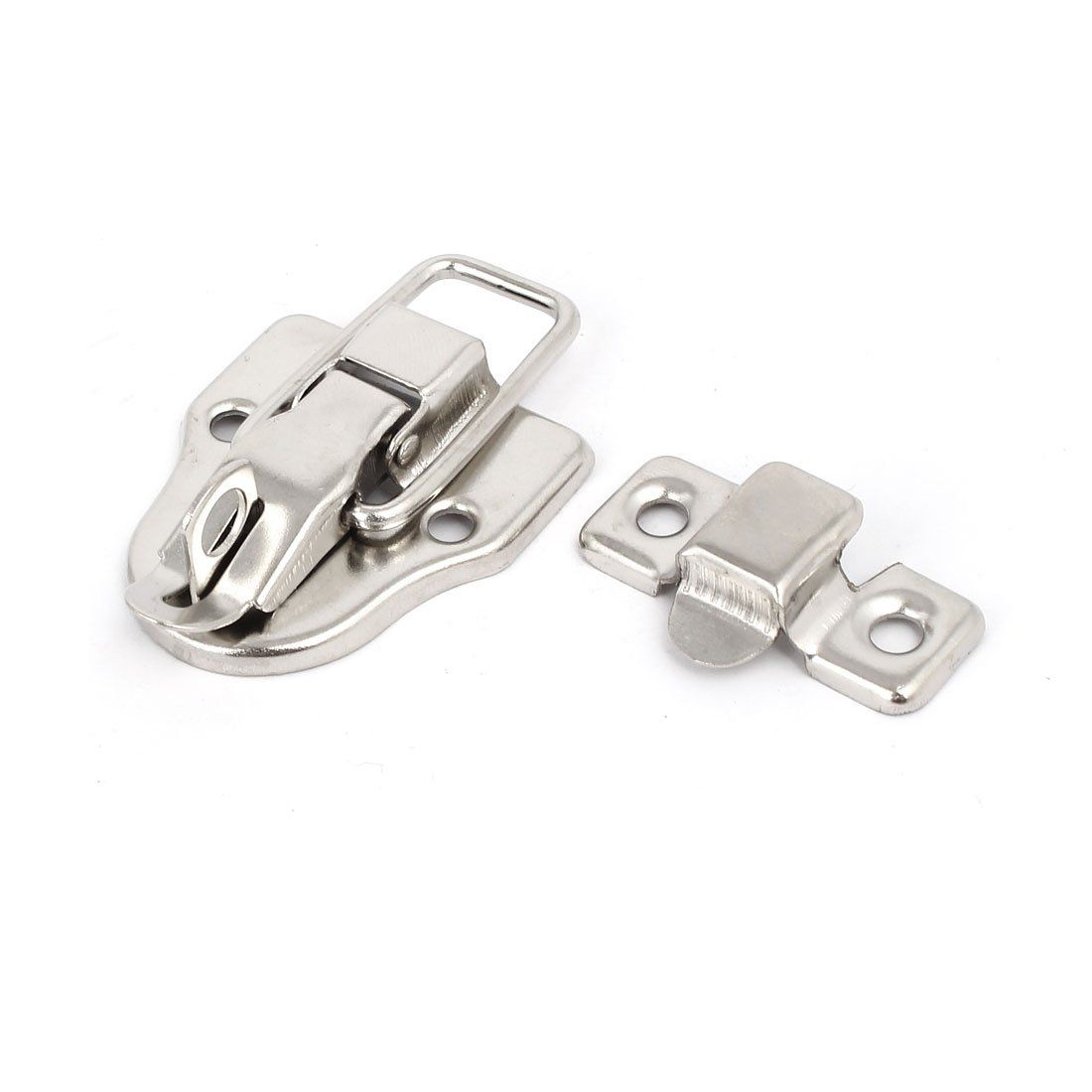 2Pcs Modern Silver Style Duckbilled Hasp Clasp Latch Lock Box Toggle Latch view 2