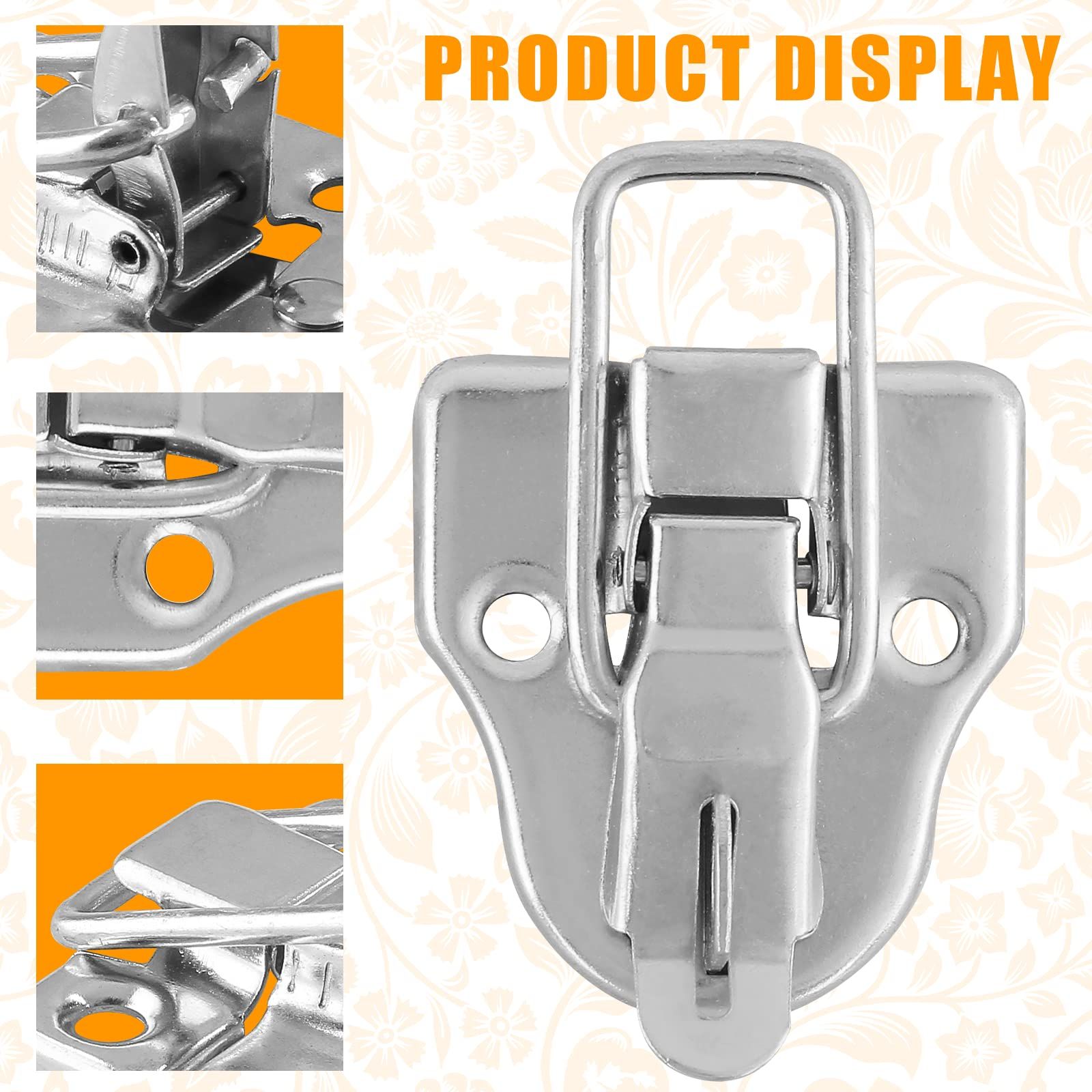 2Pcs Modern Silver Style Duckbilled Hasp Clasp Latch Lock Box Toggle Latch view 3