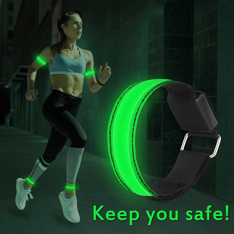 LED Armband, 4 Pack Reflective Strips Light Up Arm Bands, Safety Flashing view 4