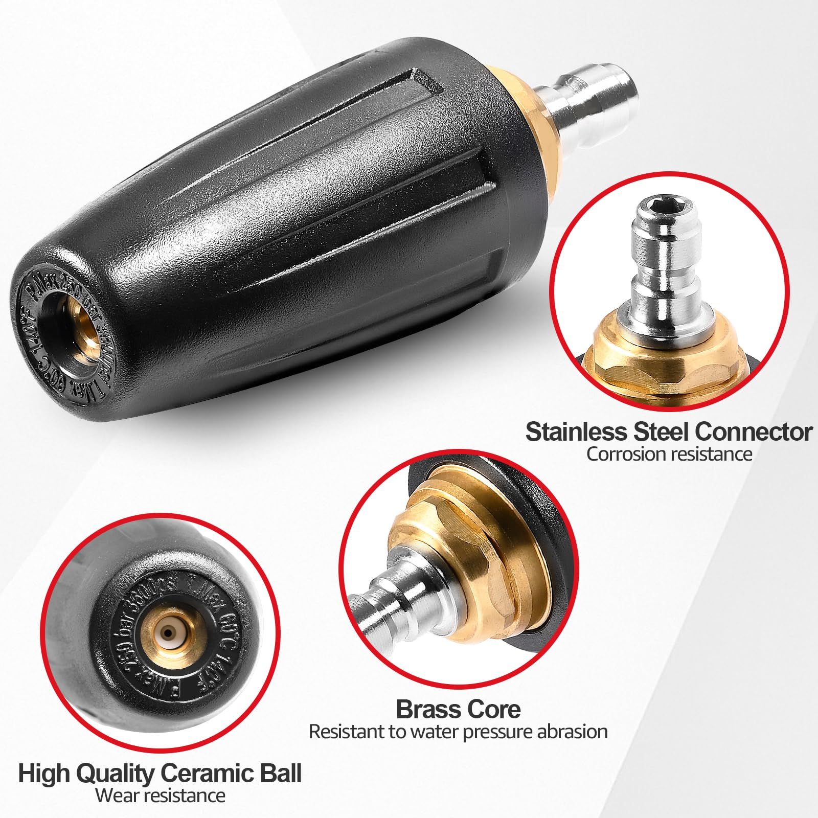 Nozzle high-pressure cleaning machine nozzle 360 ° rotating power cleaning view 4