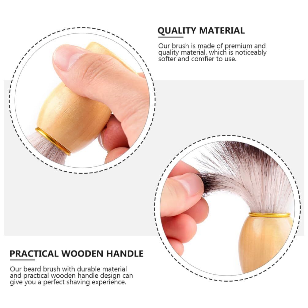 Wooden handle shaving brush view 3