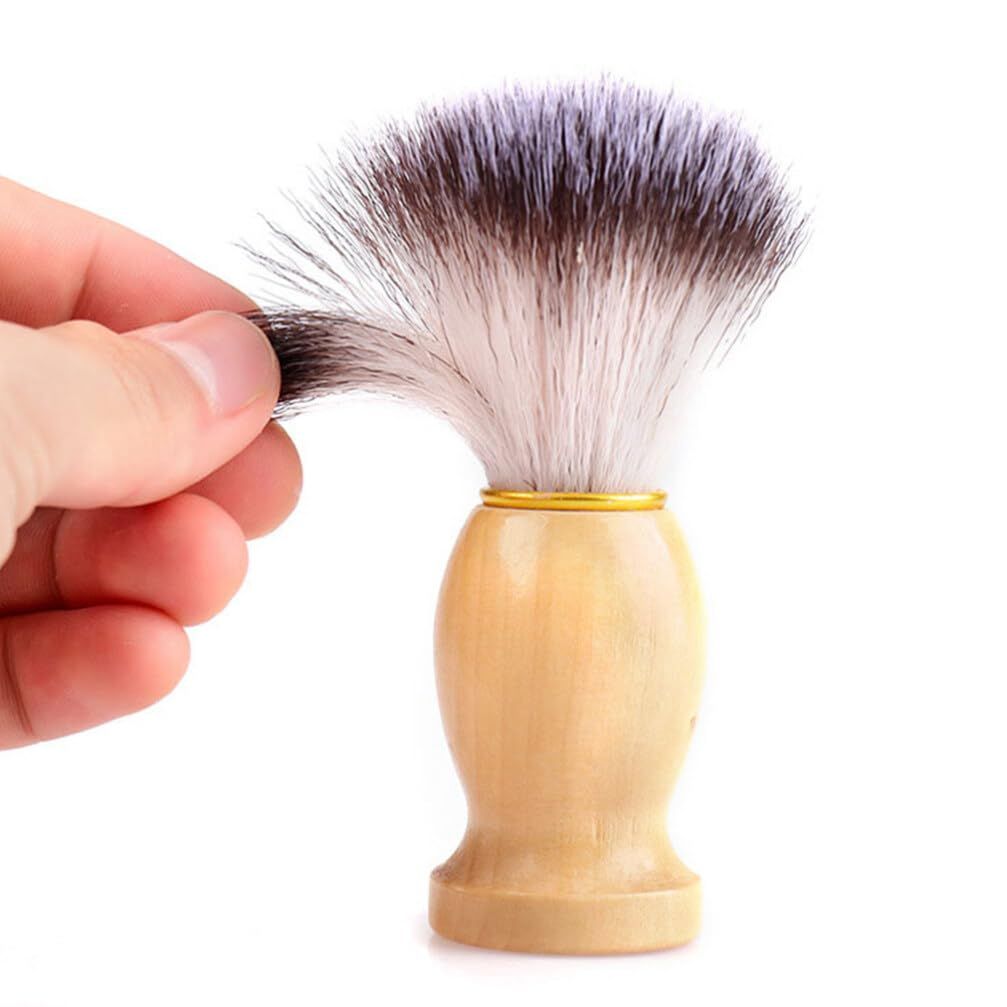 Wooden handle shaving brush view 4