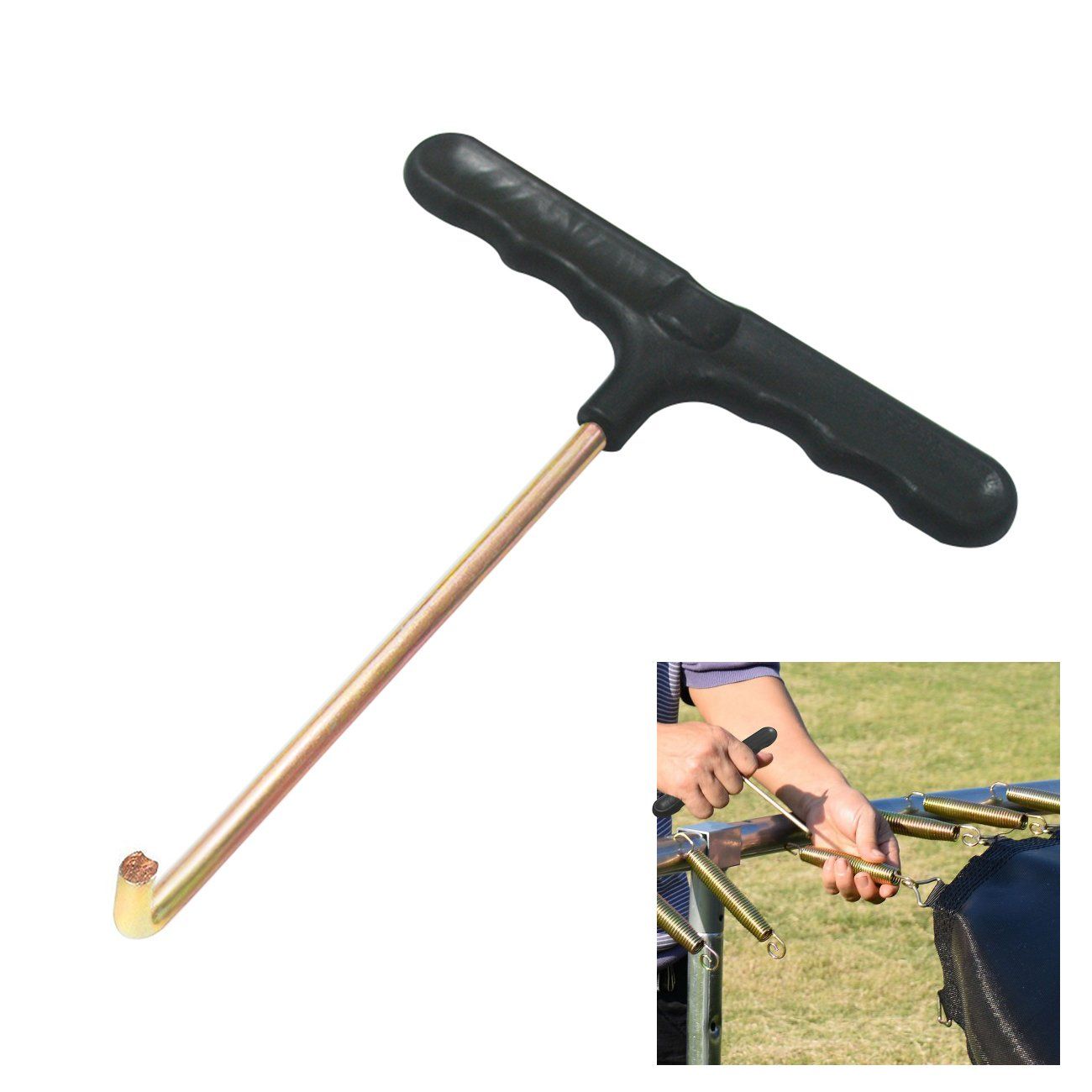 Trampoline Spring Pull Tool T-Hook Spring Puller Tool to Pull a Trampoline view 2
