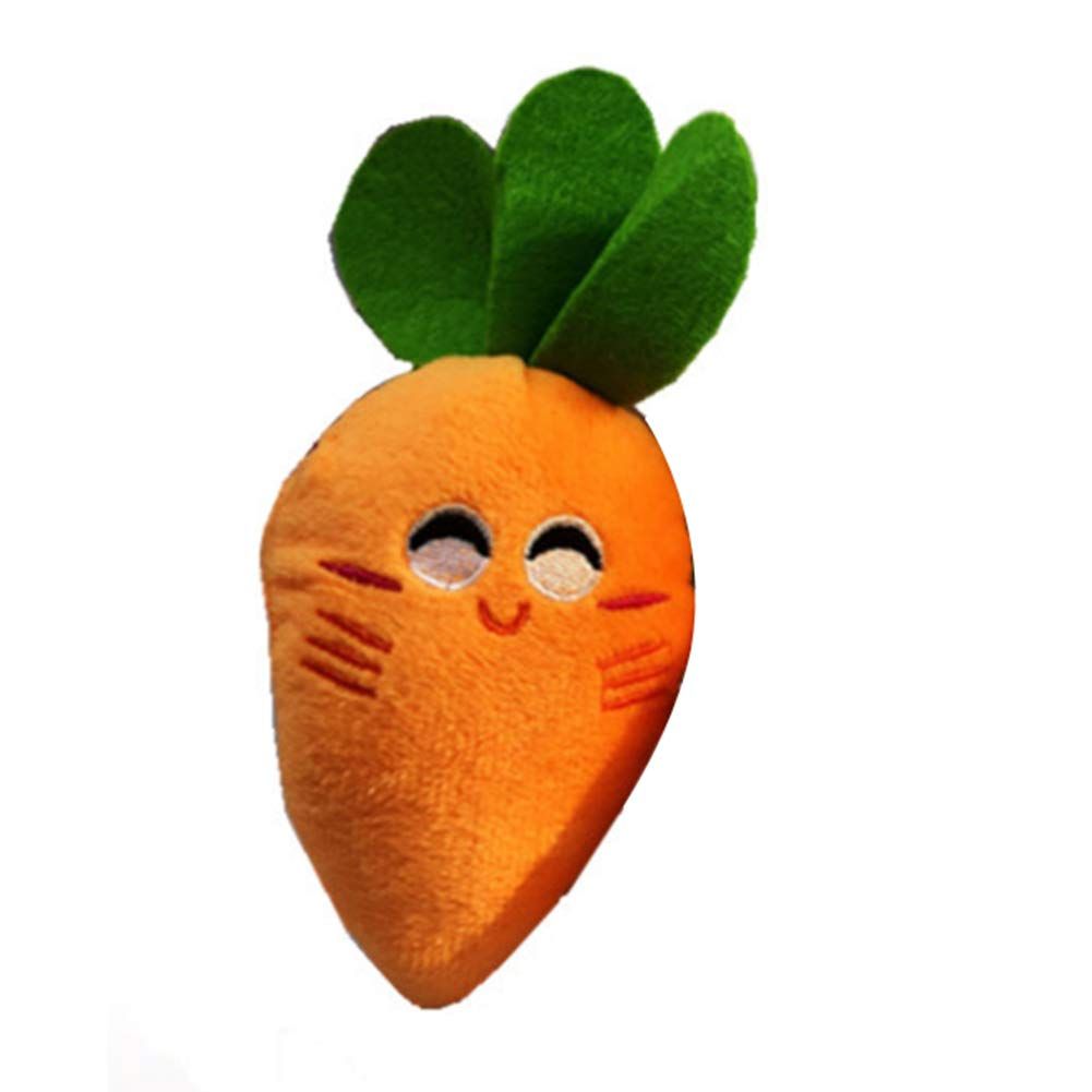 3pcs Soft Dog Toys Cute Carrot Plush Chew Squeaker Plush Dog and Cat Toys with