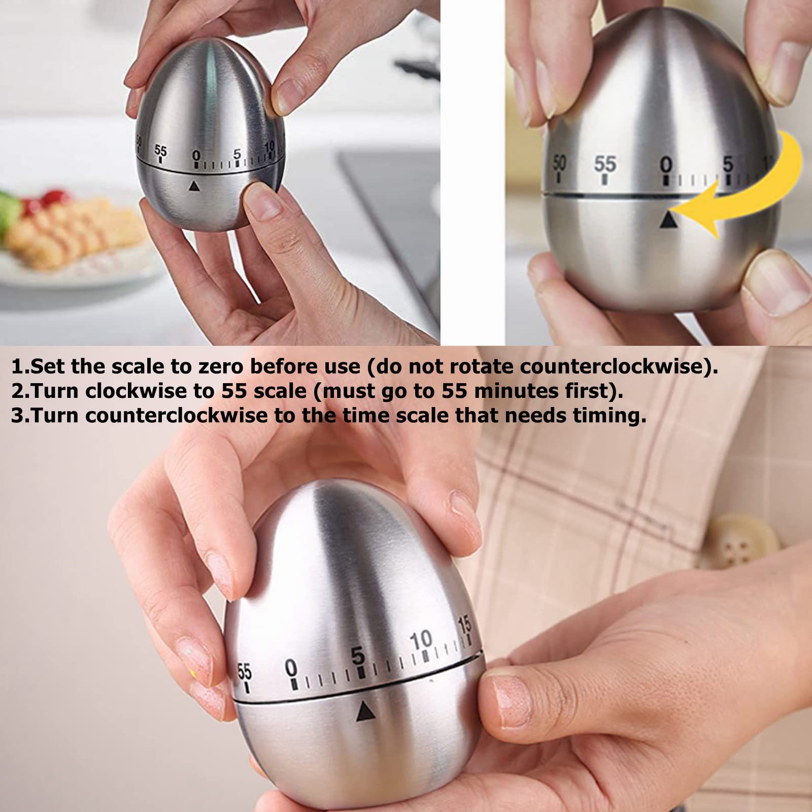 Egg timer winding timer kitchen timer cooking timer reminder timer mechanical view 3