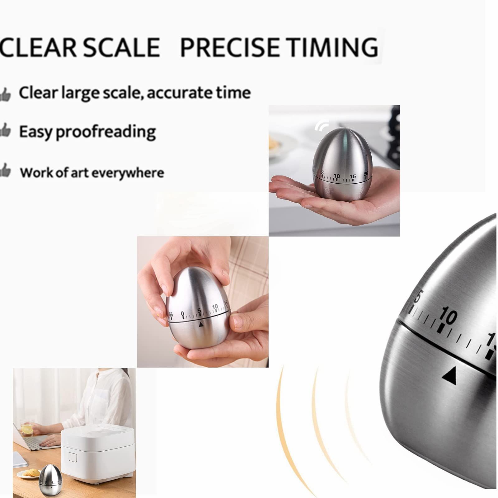 Egg timer winding timer kitchen timer cooking timer reminder timer mechanical view 5