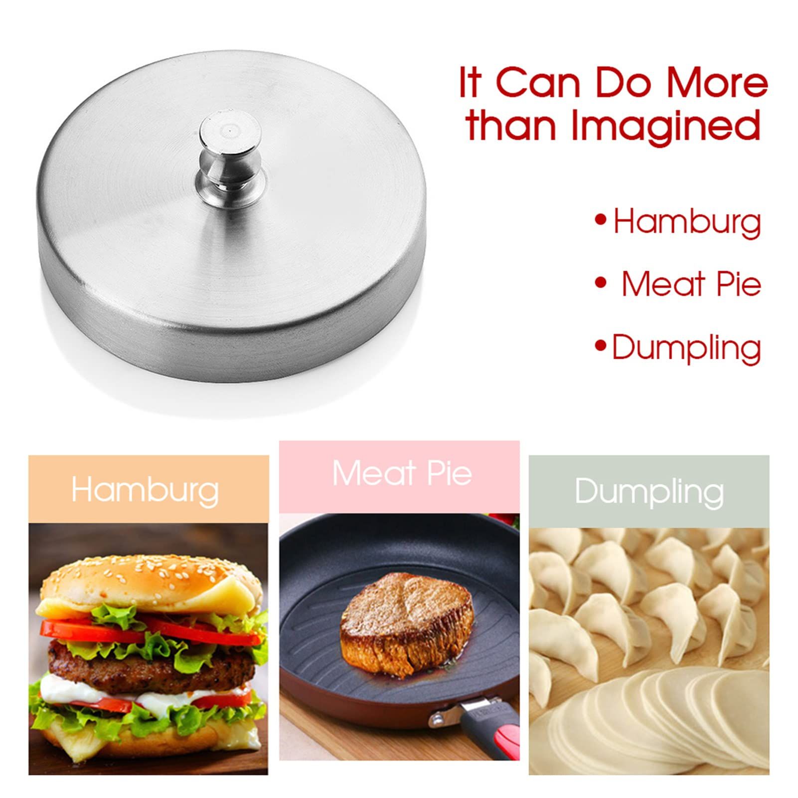 Hamburger Presses, Stainless Steel Heavy Duty Stuffed Hamburger Meat Beef view 4