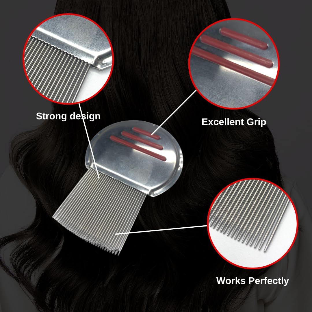 Pet supplies flea removal comb pet brush 304 stainless steel three bar view 2