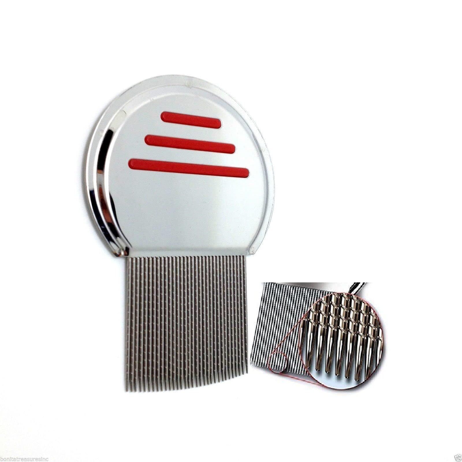 Pet supplies flea removal comb pet brush 304 stainless steel three bar view 4