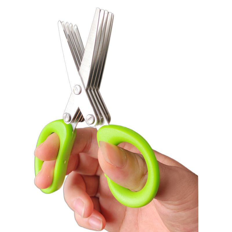 Updated Herb Scissors Set - Herb Scissors With 5 Blades and Cover — image 1