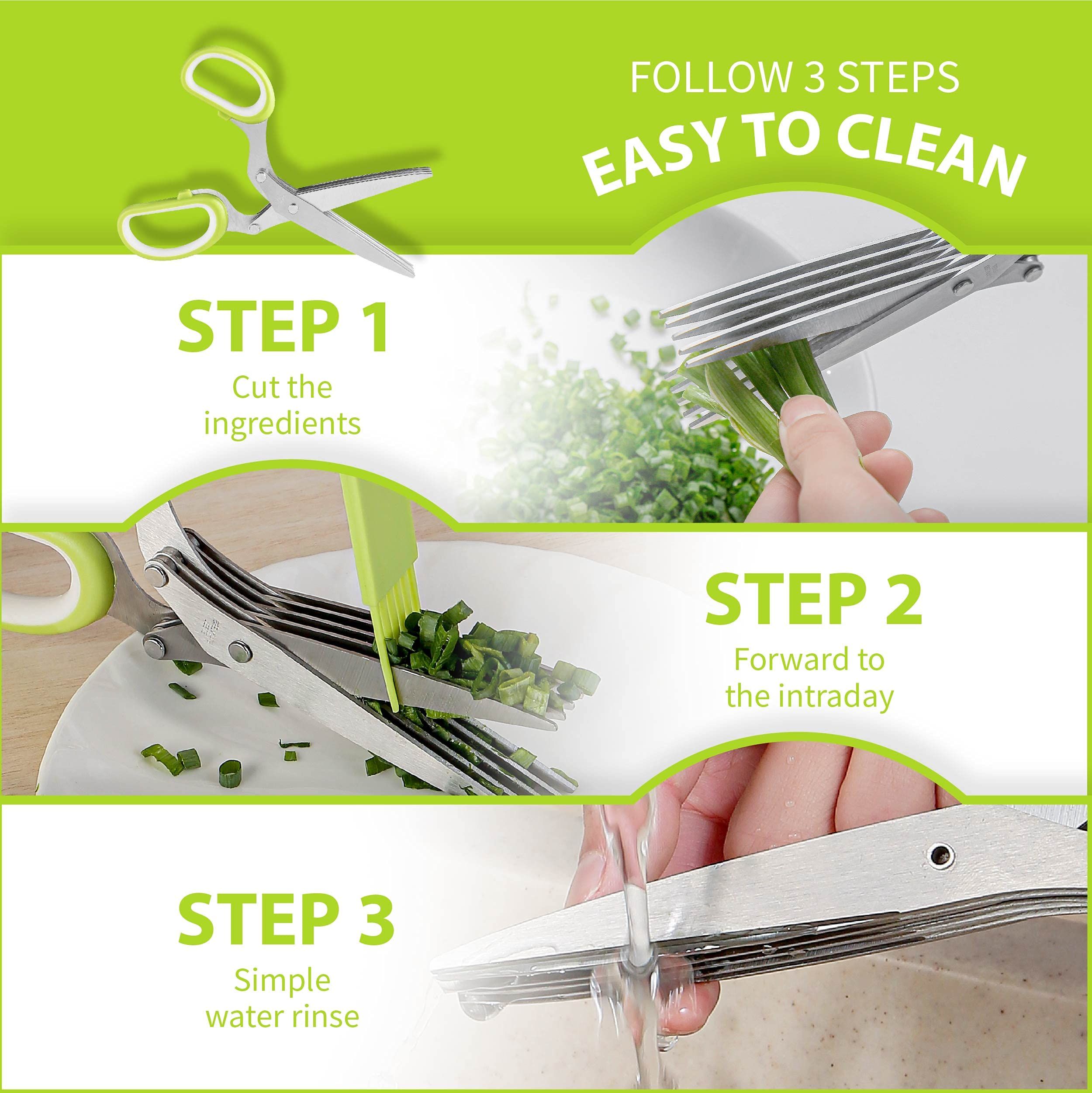 Updated Herb Scissors Set - Herb Scissors With 5 Blades and Cover view 3