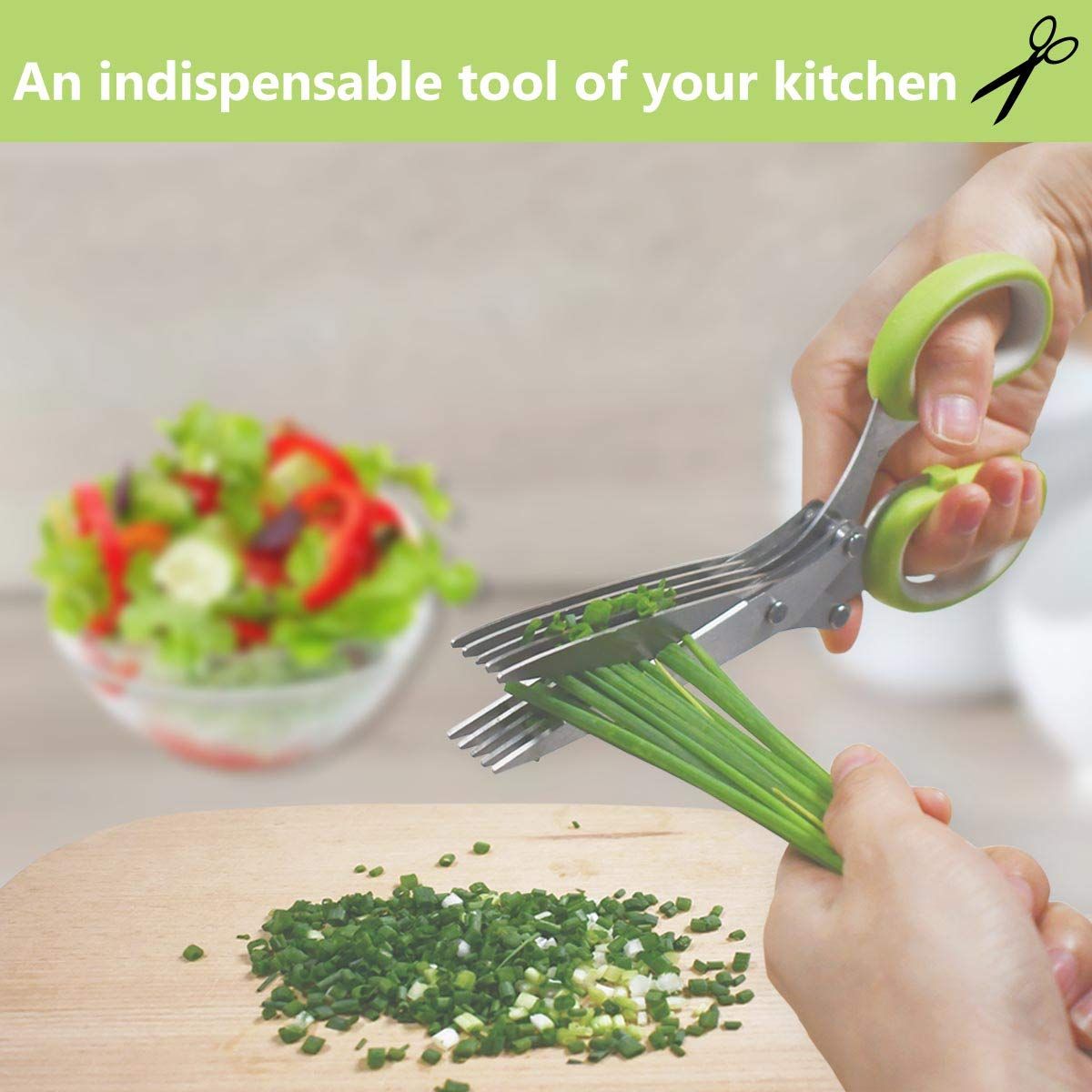Updated Herb Scissors Set - Herb Scissors With 5 Blades and Cover view 5