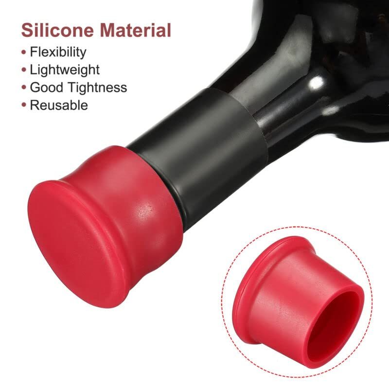 6PCS Wine Stoppers Reusable Silicone Wine Bottle Stopper Corks - Airtight Seal view 5