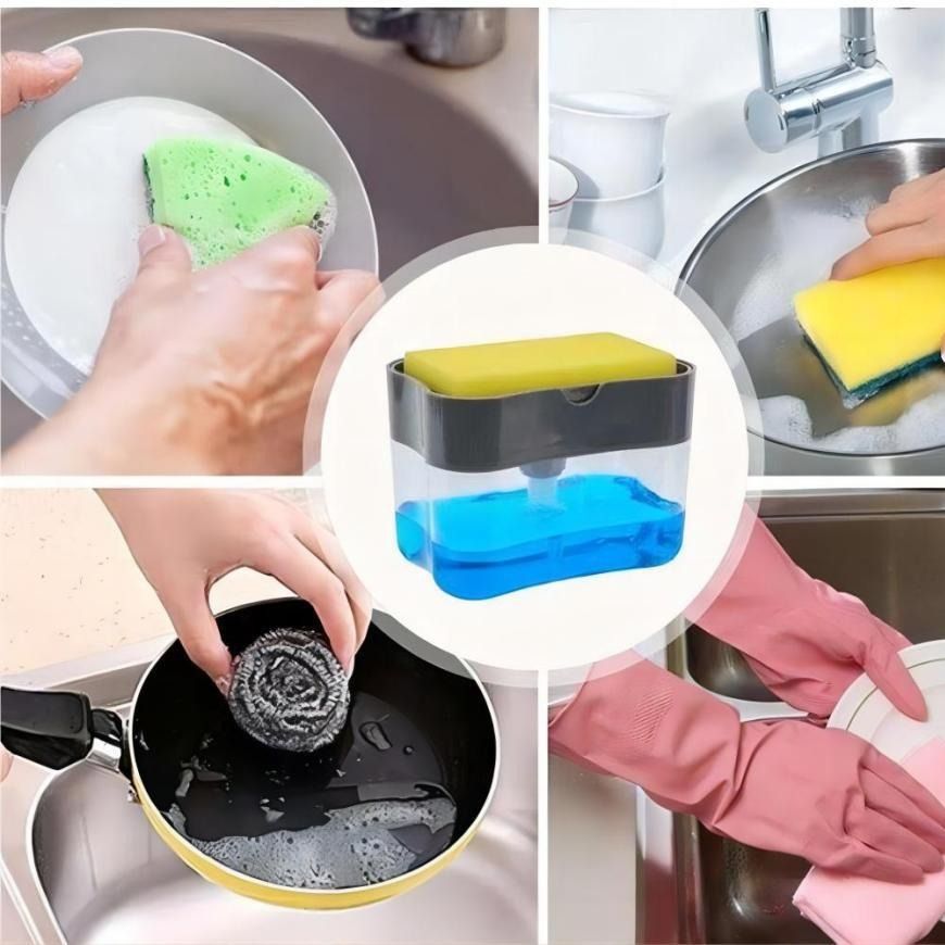 Dish Soap Dispenser Detergent Squeezer for Kitchen Sink Dish Washing view 2