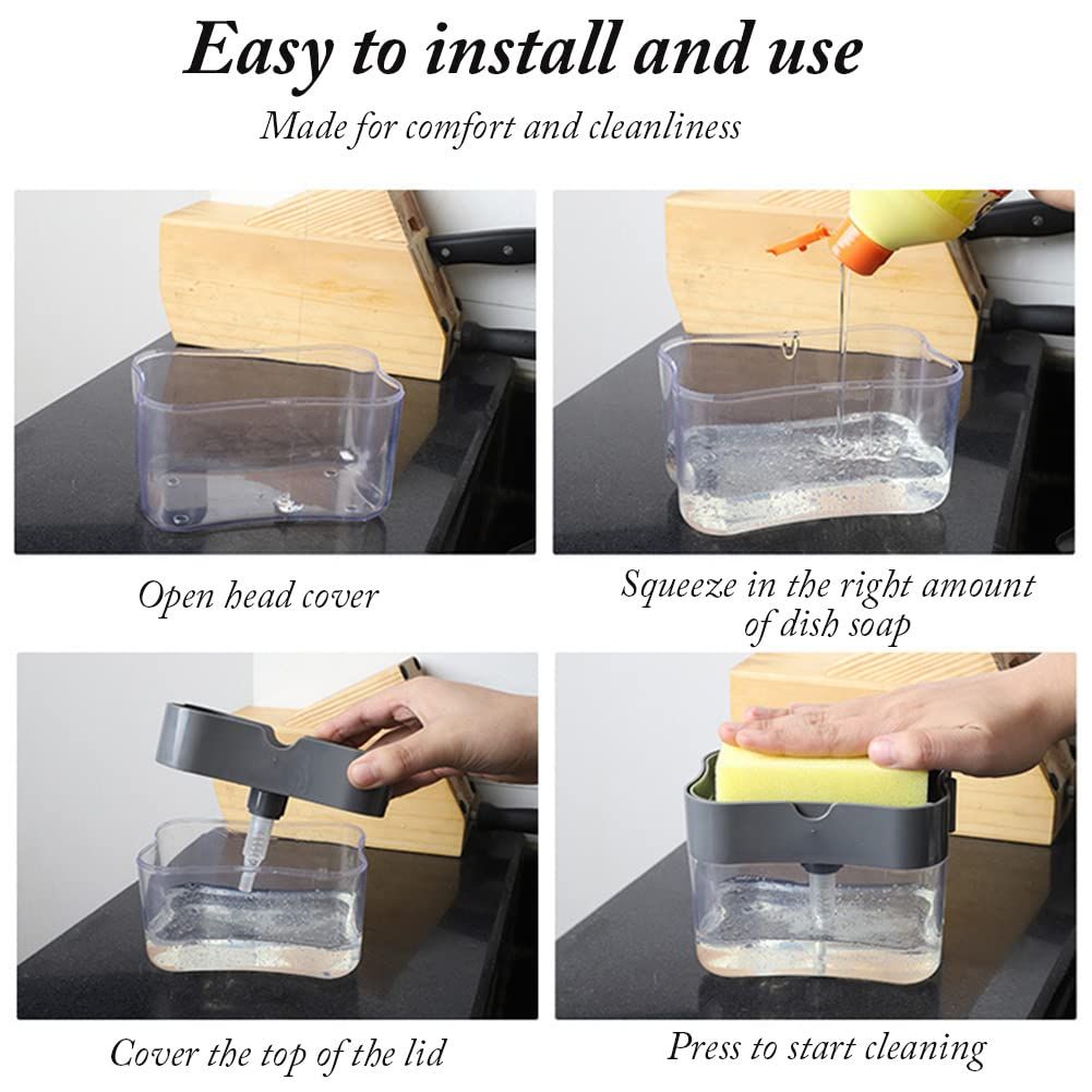 Dish Soap Dispenser Detergent Squeezer for Kitchen Sink Dish Washing view 3