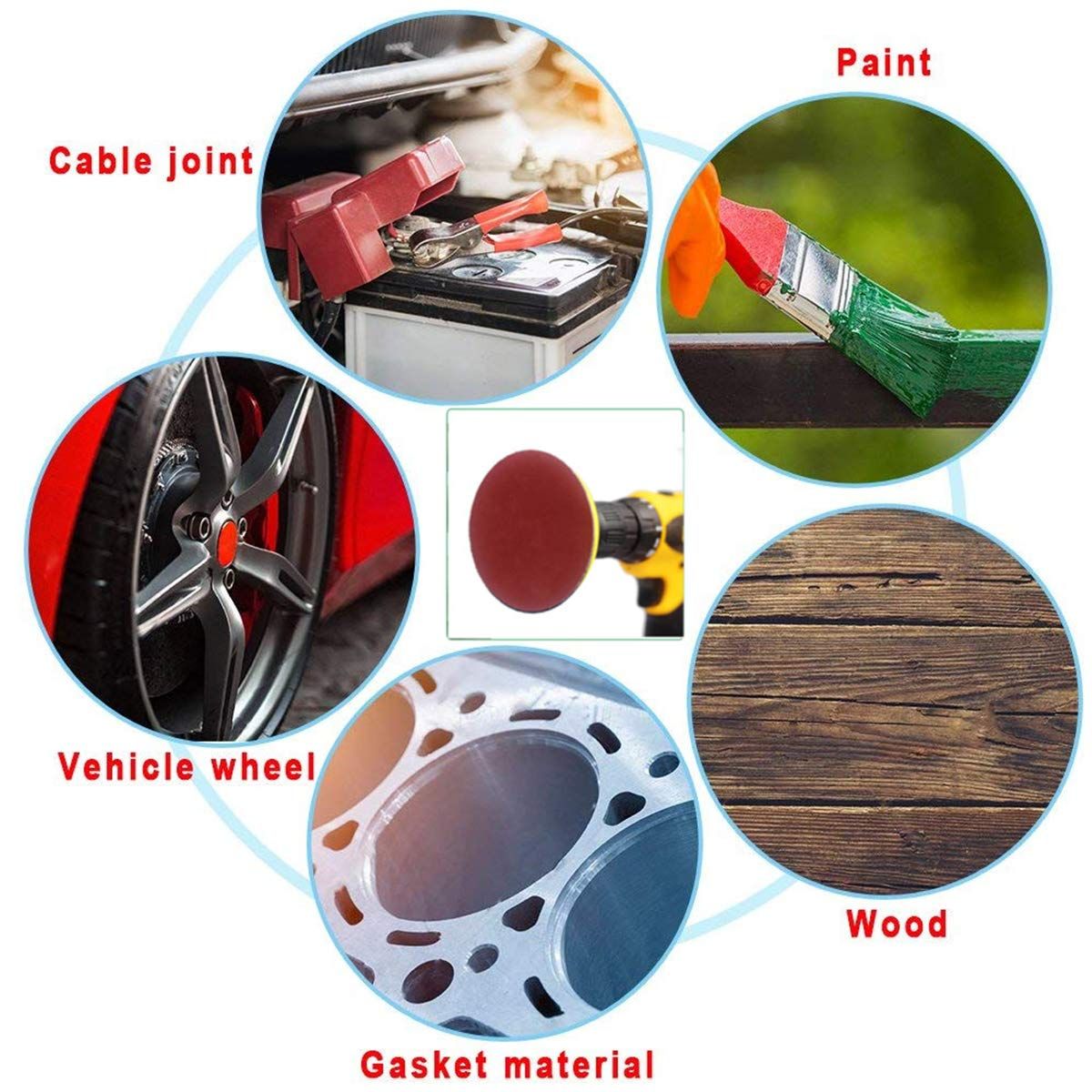 100pcs 1 inch Sanding Disc Hook and Loop view 5