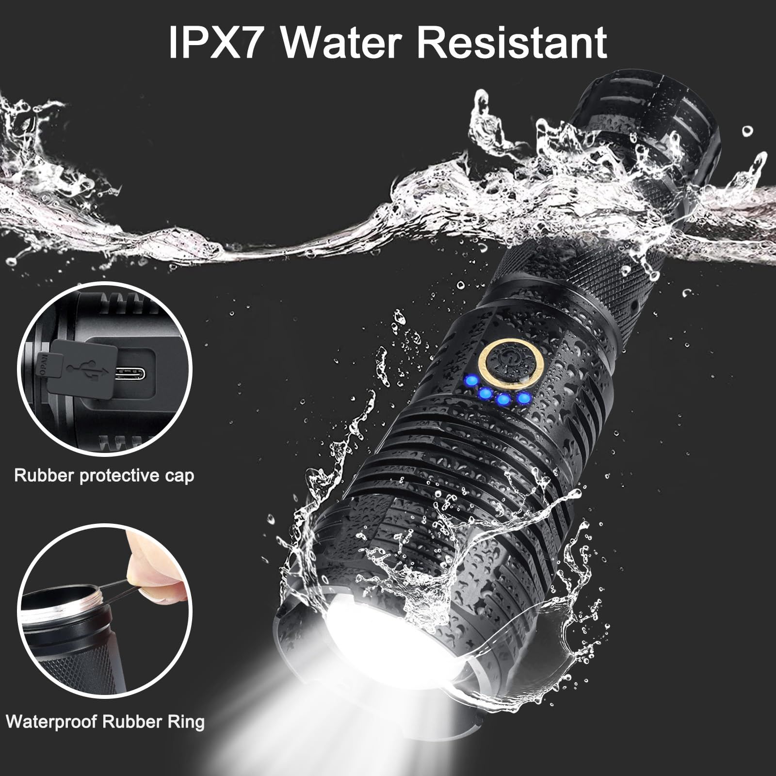 Super Bright Flashlight with 10 Modes view 2