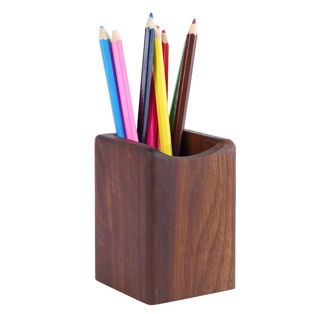 Pen Organizer Wooden Pencil Holder for Desk Office Organizer Natural Wood Pen