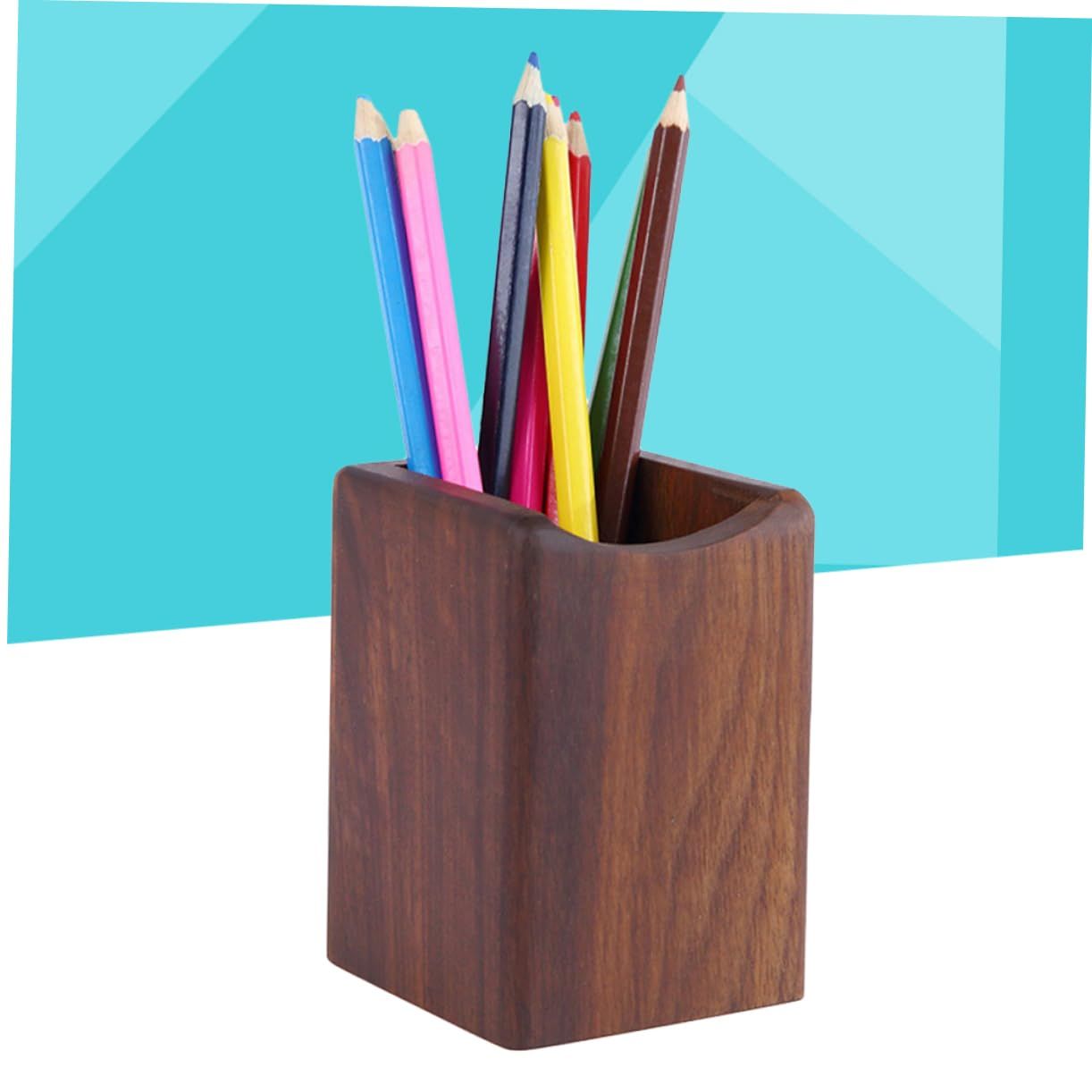 Pen Organizer Wooden Pencil Holder for Desk Office Organizer Natural Wood Pen view 4