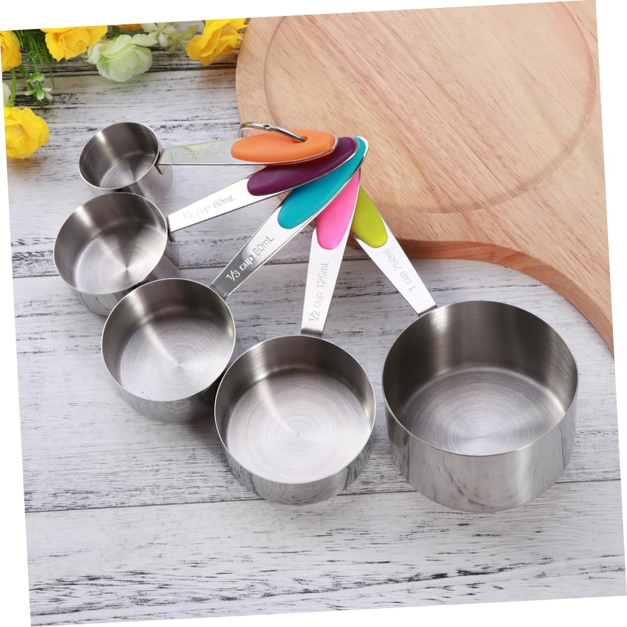 Stainless steel 10 piece measuring spoon measuring cup set with scale view 3