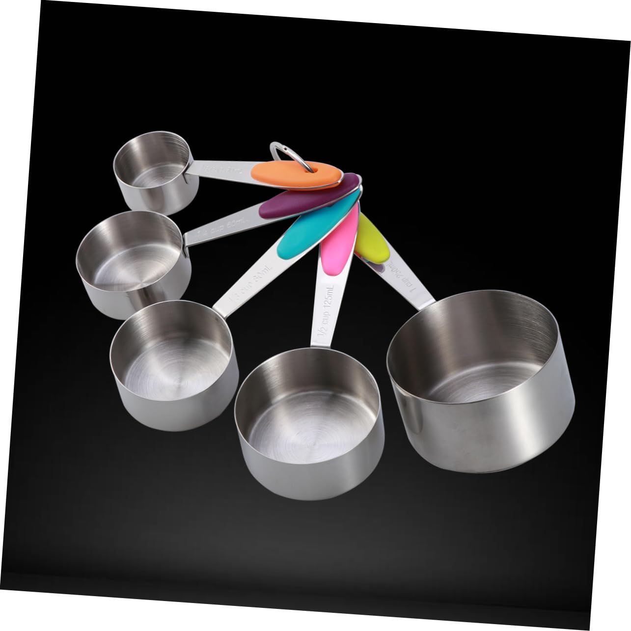 Stainless steel 10 piece measuring spoon measuring cup set with scale view 4