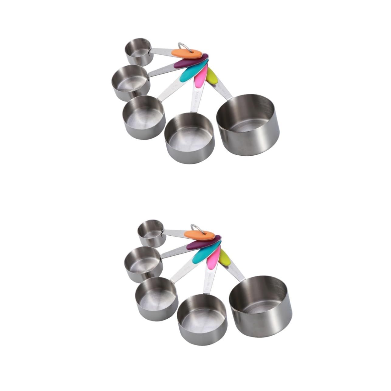 Stainless steel 10 piece measuring spoon measuring cup set with scale view 5
