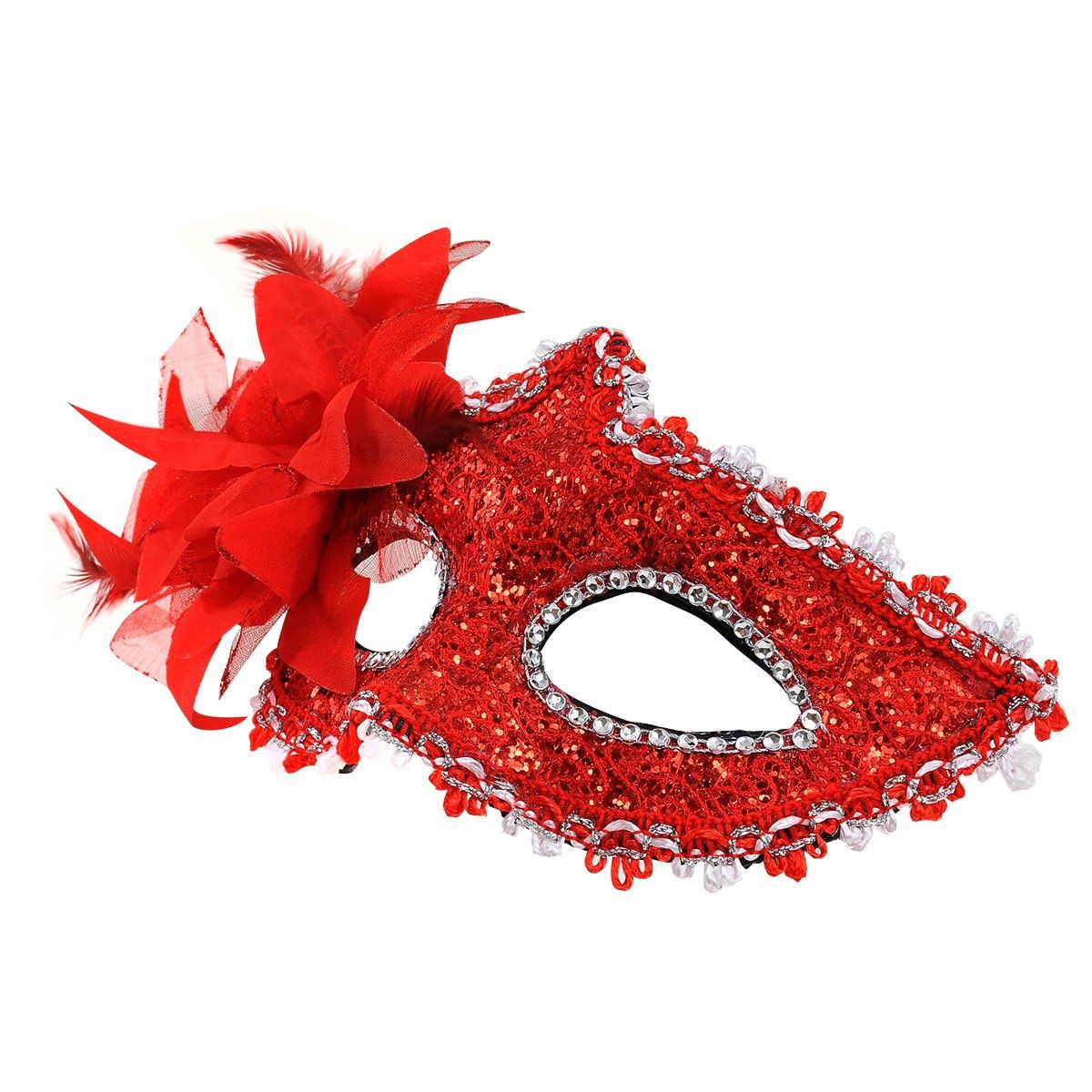 Masquerade Mask Women Venetian Mask with Flower Lace Masquerade for Halloween view 3