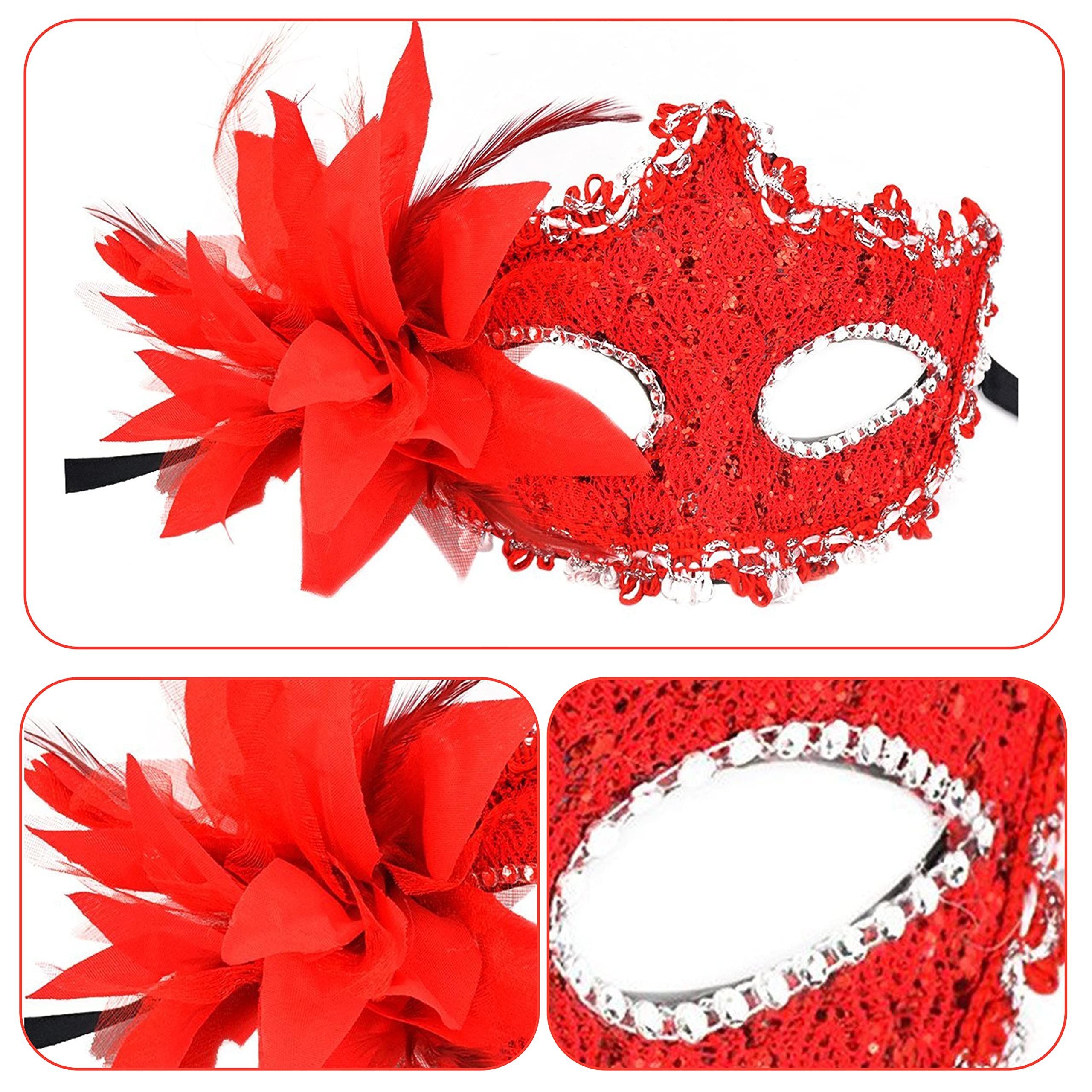 Masquerade Mask Women Venetian Mask with Flower Lace Masquerade for Halloween view 4