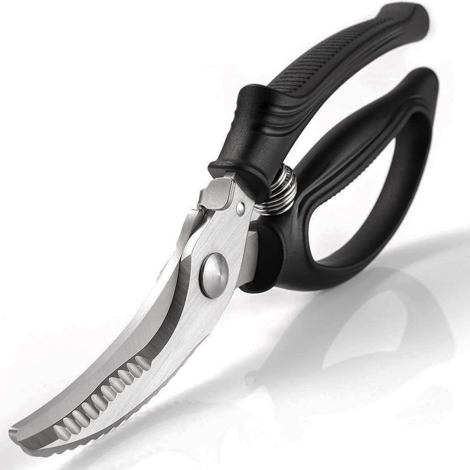 Poultry Shears, Heavy Duty Kitchen Shears With Anti-Slip Handle & Safety Lock