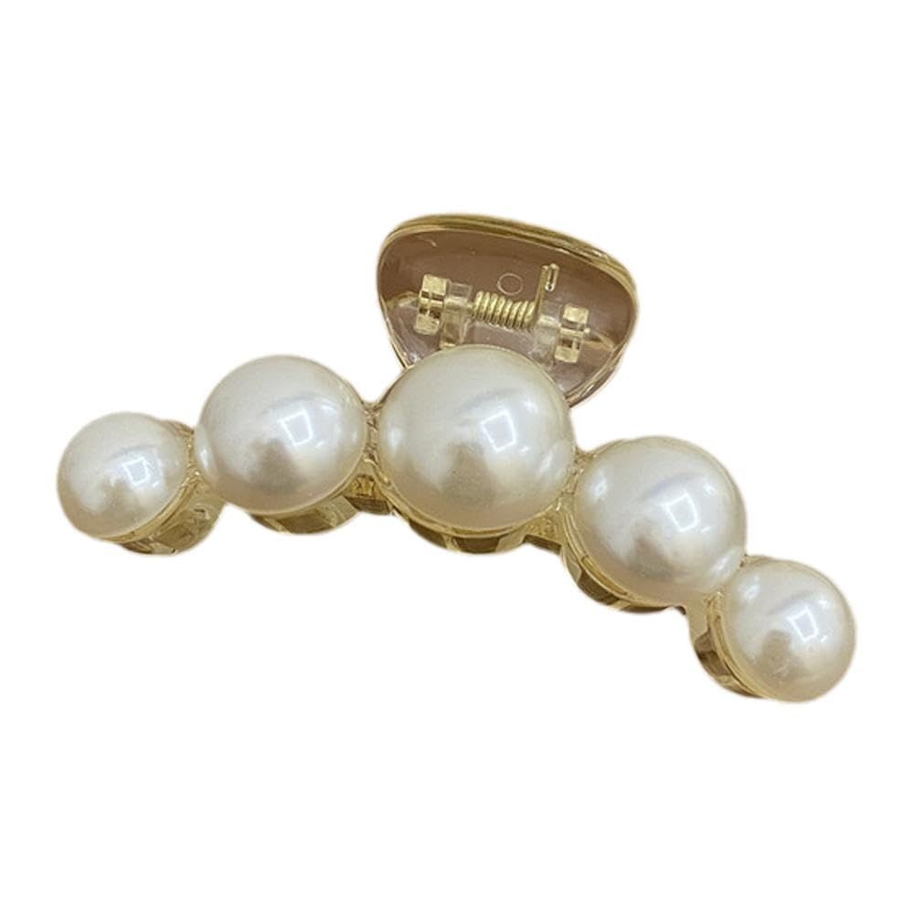 Pearl Hair Clips, Large Pearl Hair Claw Clips for Women, Non-Slip Pearl Hair