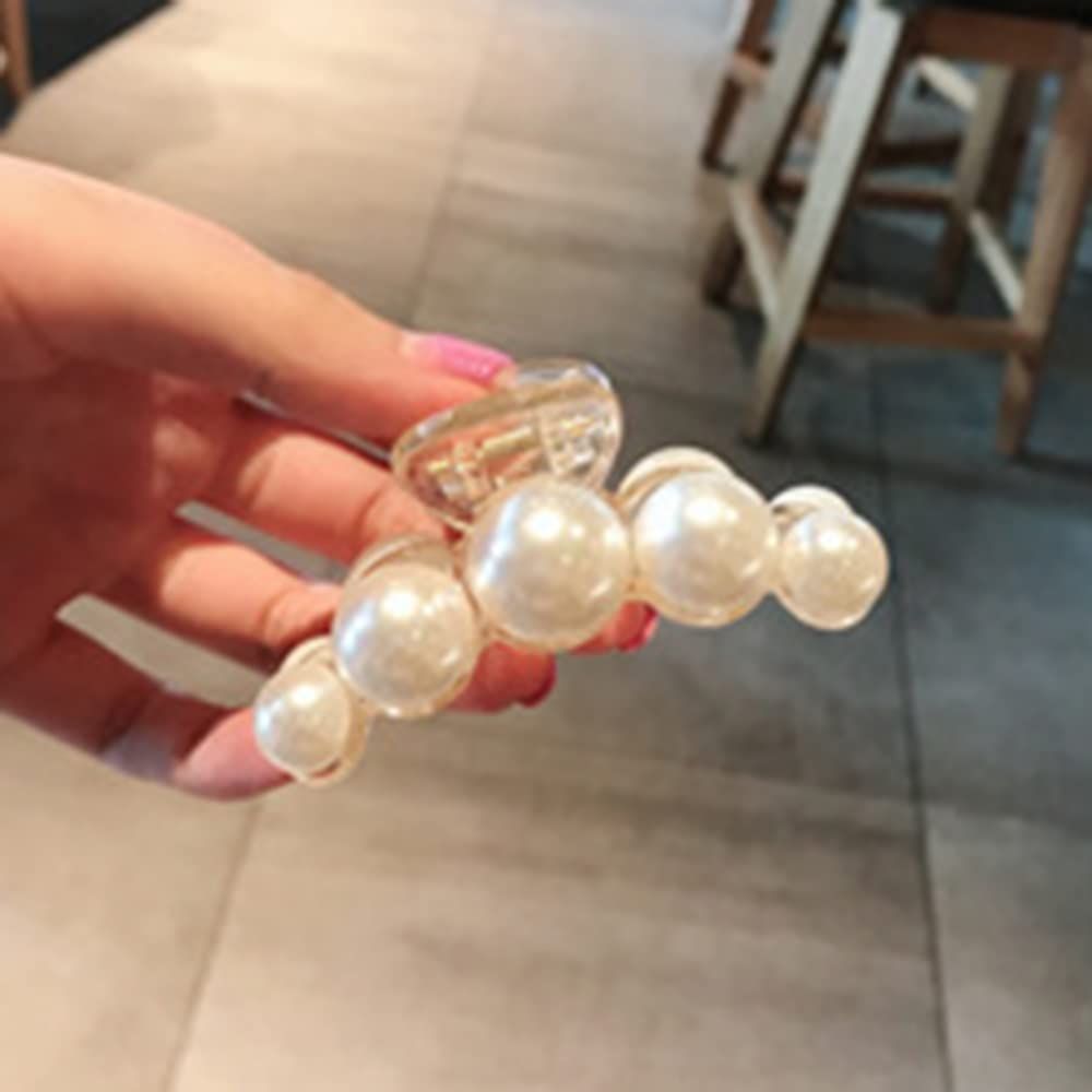 Pearl Hair Clips, Large Pearl Hair Claw Clips for Women, Non-Slip Pearl Hair view 5