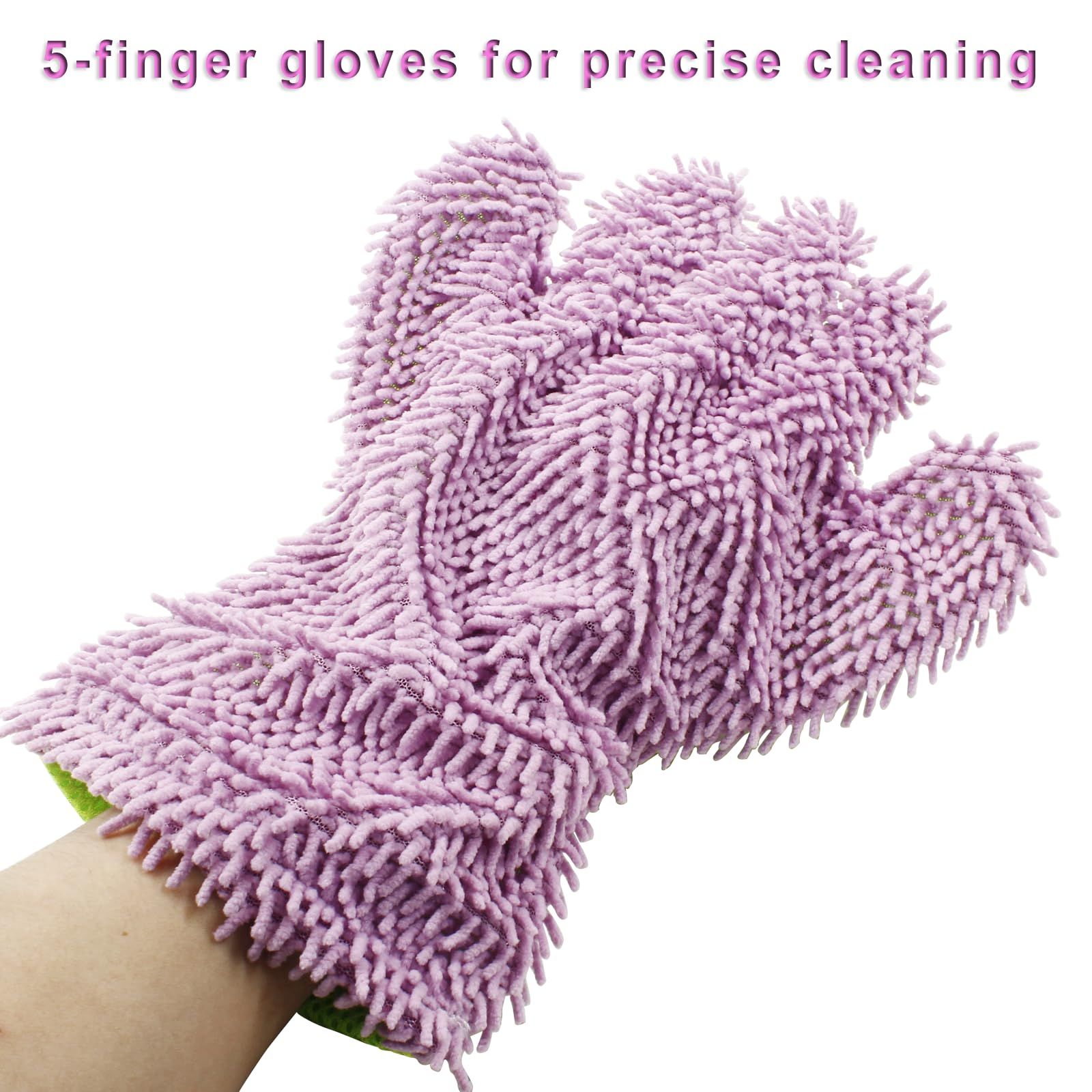 2pcs 5-Finger Microfiber Wash Mitts view 3
