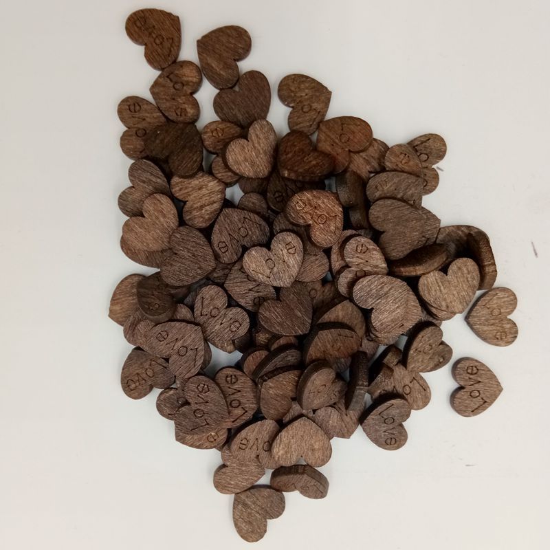 100pcs Wooden Love Confetti Decoration - Rustic Heart view 5
