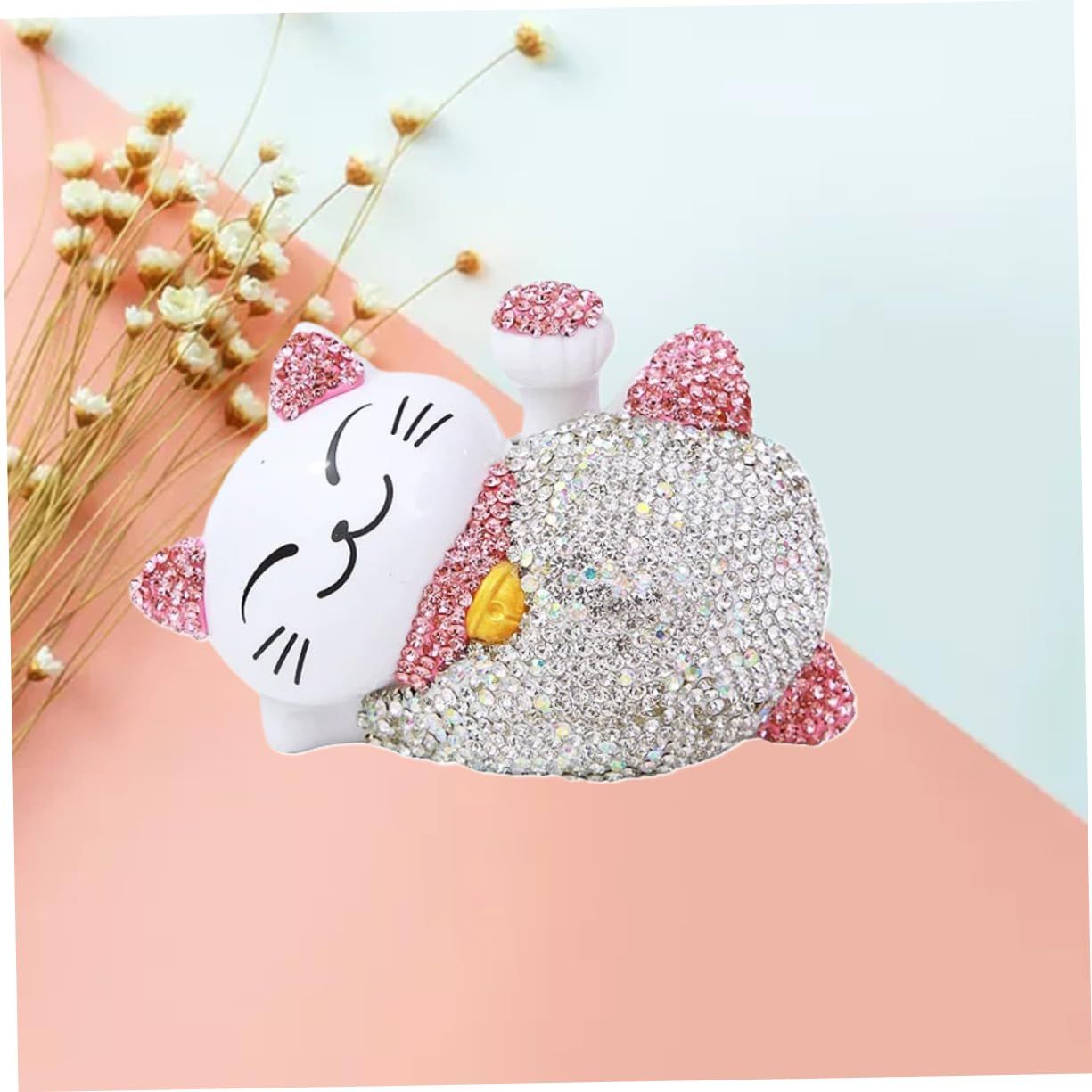 Solar Energy Fortune Cat Car Interior Decoration Decoration Car perfume Female view 2