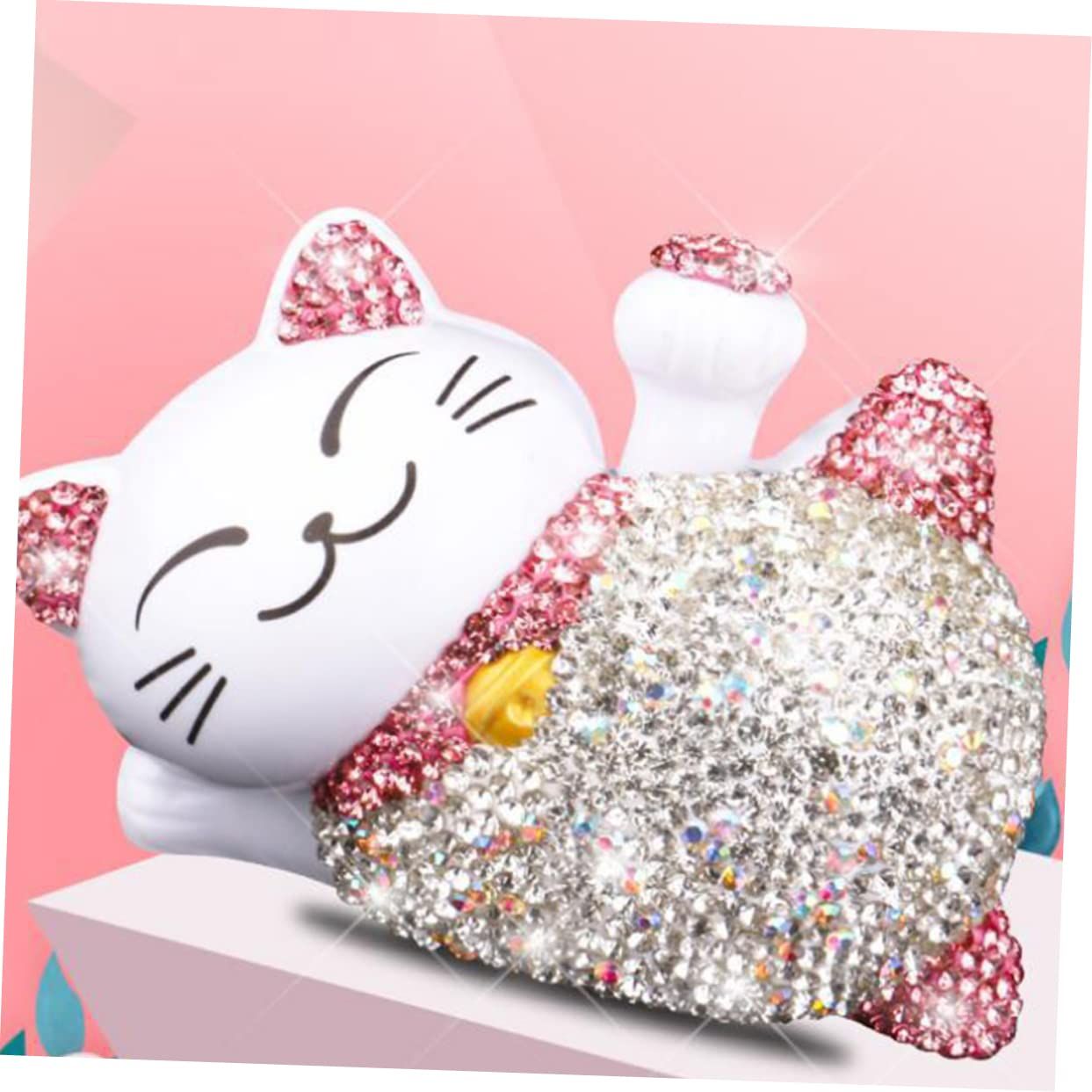 Solar Energy Fortune Cat Car Interior Decoration Decoration Car perfume Female view 4