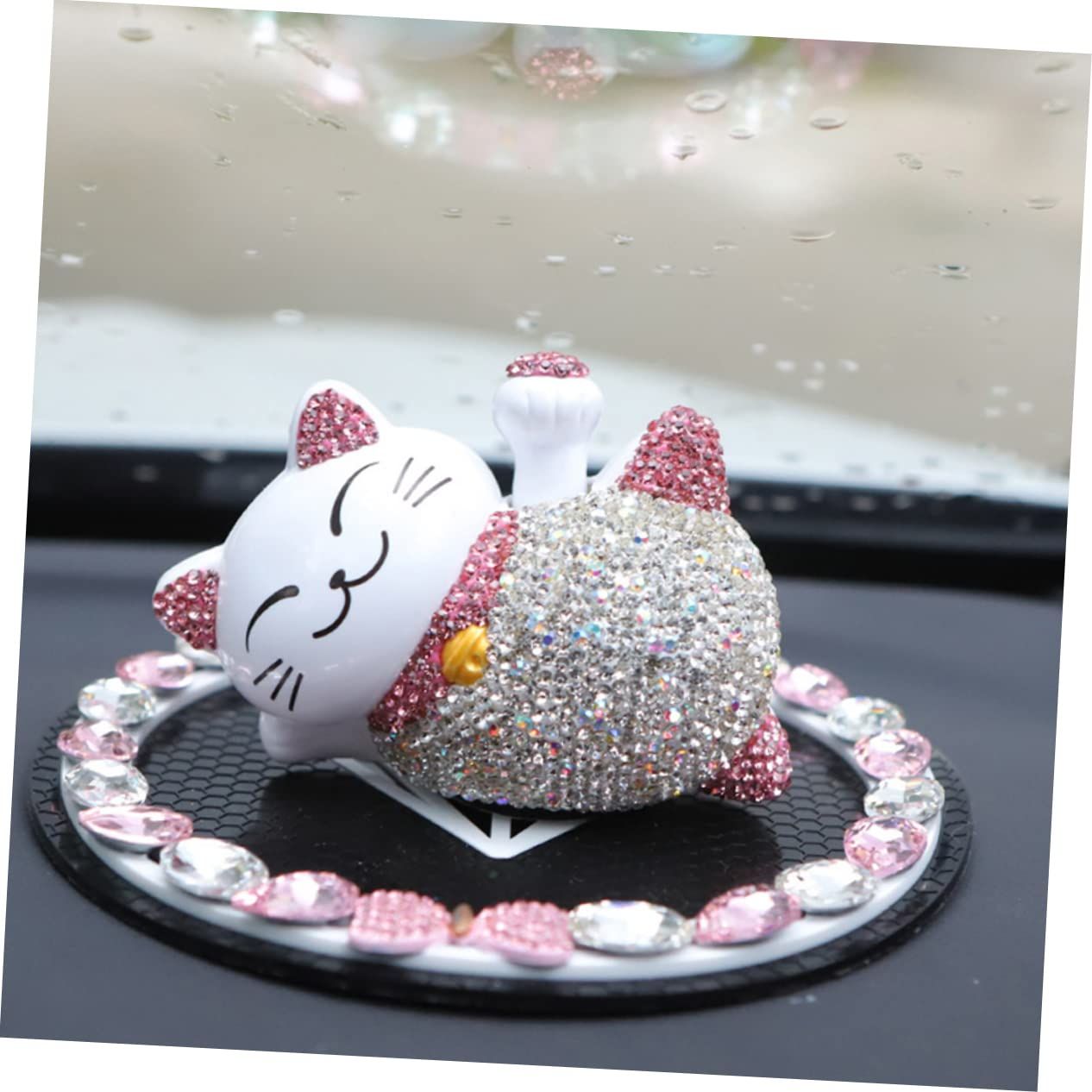 Solar Energy Fortune Cat Car Interior Decoration Decoration Car perfume Female view 5