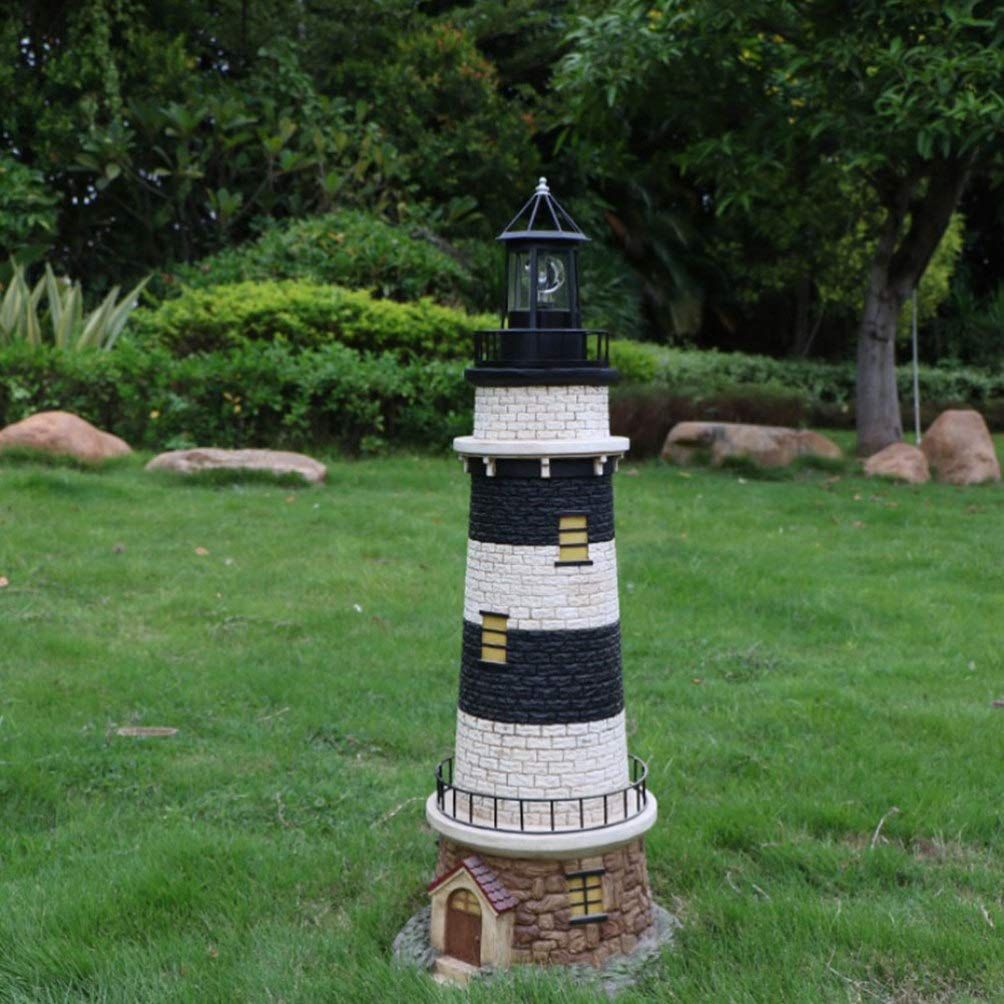 Solar lighthouse rotating light -360 degree lighthouse courtyard light view 4