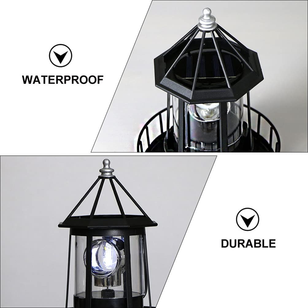 Solar lighthouse rotating light -360 degree lighthouse courtyard light view 5