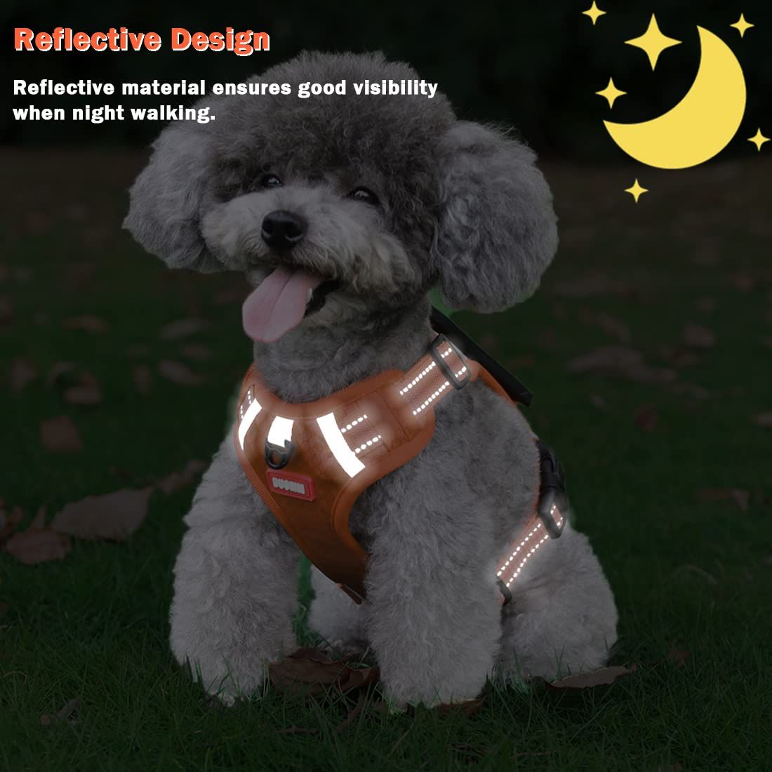 Non pull dog seat belt, reflective and unobstructed pet pad vest seat belt view 5
