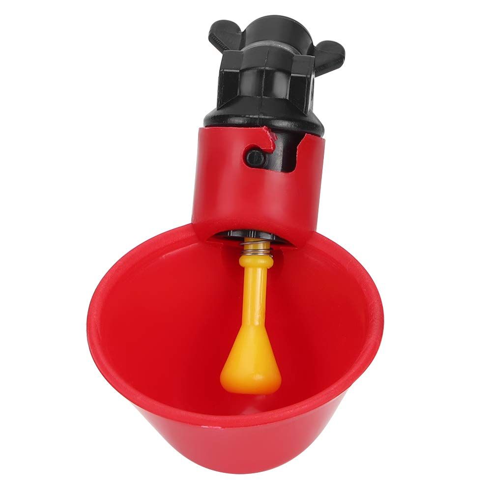 Chicken Drinker, Livestock Automatic Red Water Bowl Quail Chicken Drinking Cup